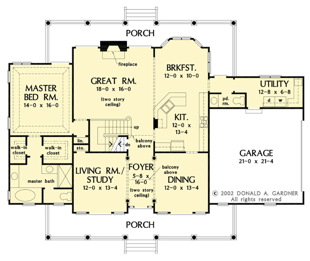 Main Floor w/ Basement Stair Location for House Plan #2865-00336