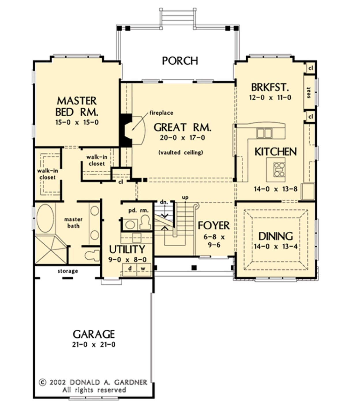 Main Floor w/ Basement Stair Location for House Plan #2865-00339