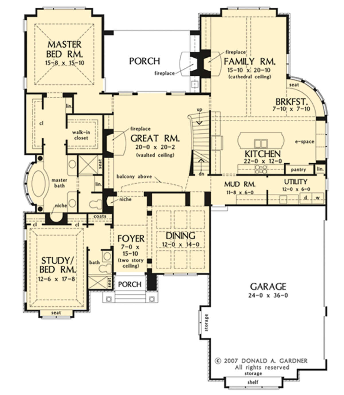 Main Floor w/ Basement Stair Location for House Plan #2865-00341