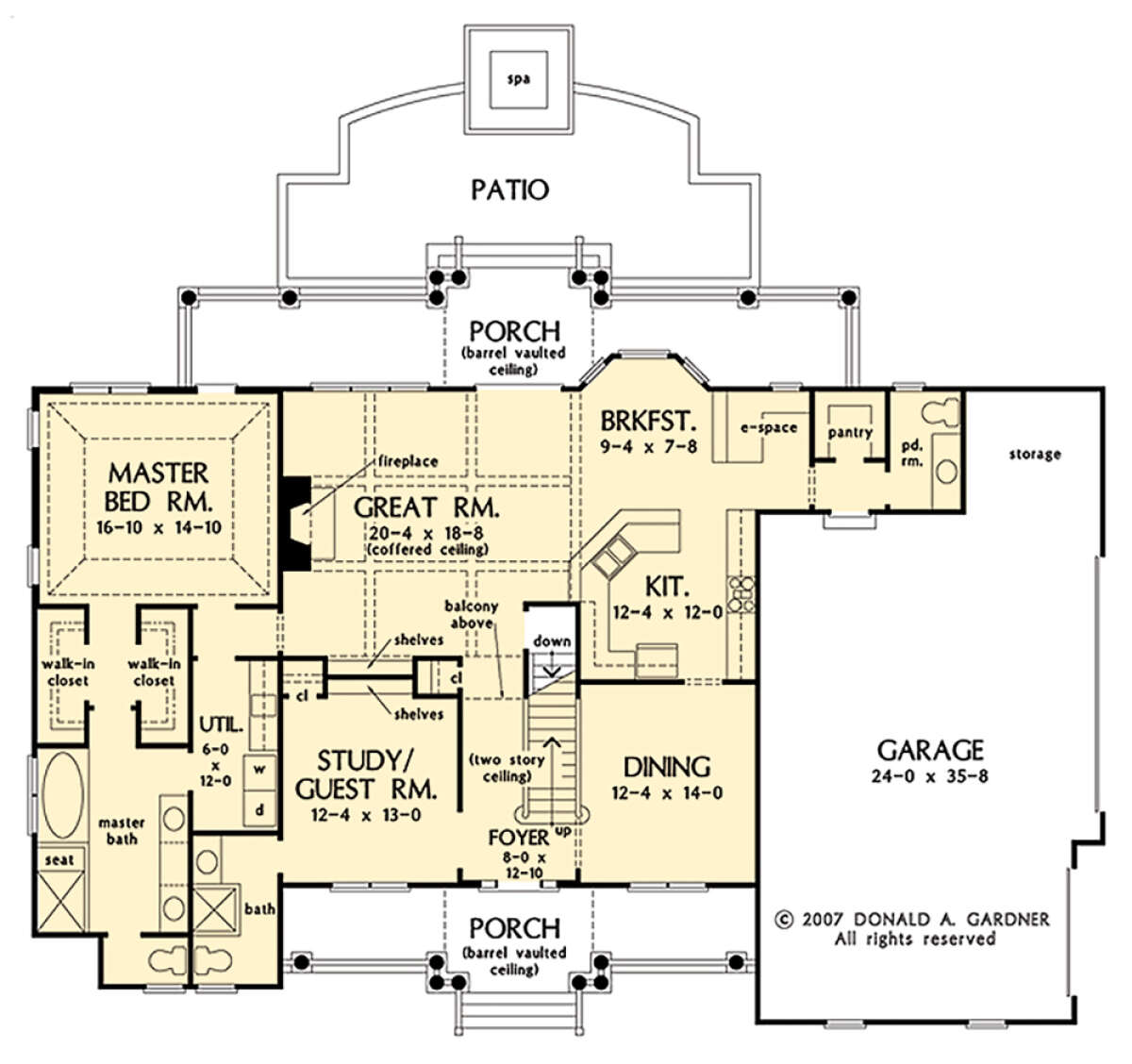 Main Floor w/ Basement Stair Location for House Plan #2865-00343