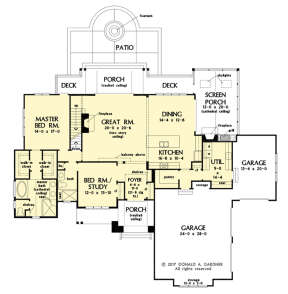 Main Floor w/ Basement Stair Location for House Plan #2865-00345