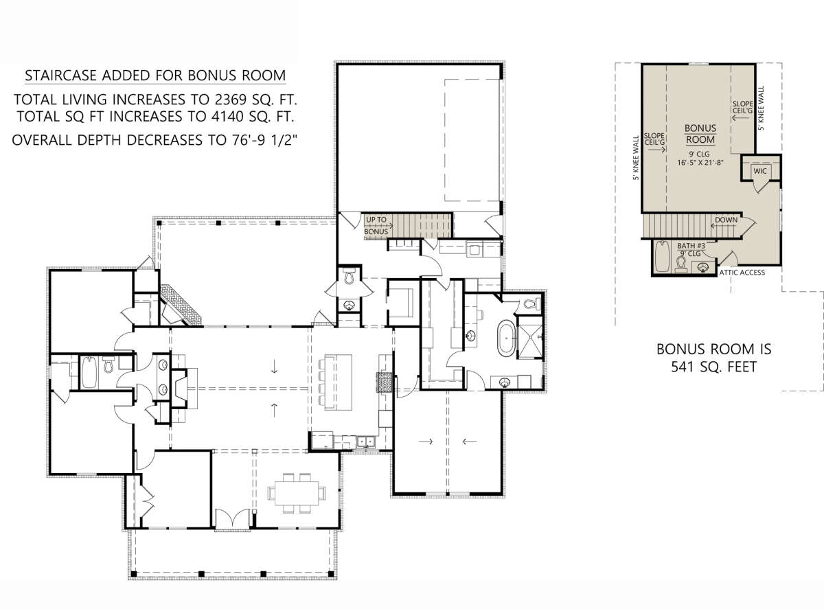 Main Floor w/ Bonus Room for House Plan #4534-00089