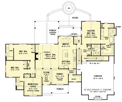 Main Floor w/ Basement Stair Location for House Plan #2865-00353