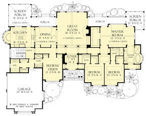 Main Floor w/ Basement Stair Location for House Plan #2865-00355