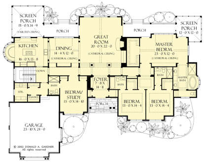 Main Floor w/ Basement Stair Location for House Plan #2865-00355