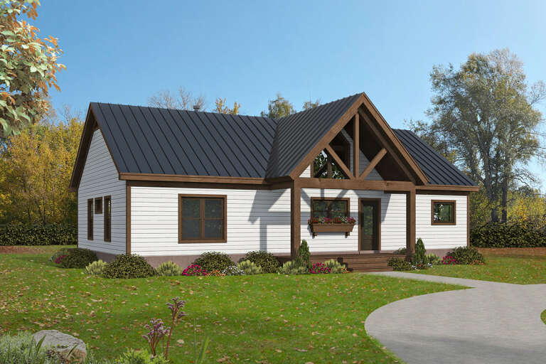 House Plan House Plan #28174 Angled Front Elevation