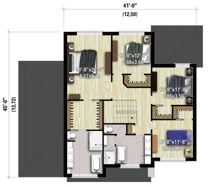 Second Floor for House Plan #6146-00517