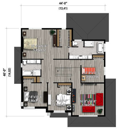 Second Floor for House Plan #6146-00519