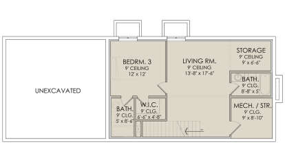 In Ground Basement for House Plan #6422-00012