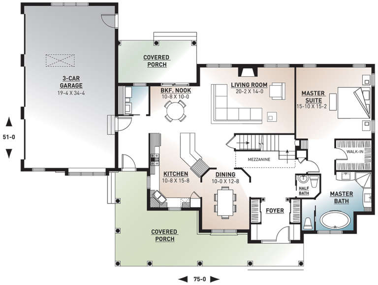 House Plan House Plan #282 Drawing 1