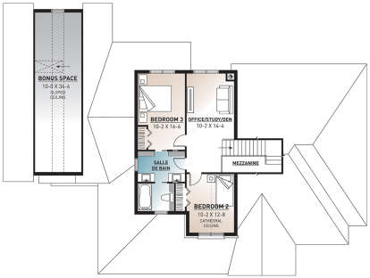 Second Floor for House Plan #034-00025