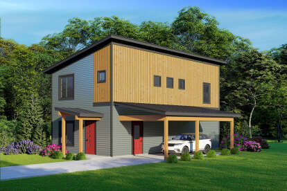 House Plan House Plan #28200 Angled Front Elevation