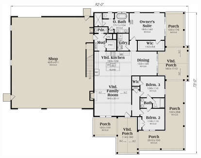 Main Floor for House Plan #009-00317