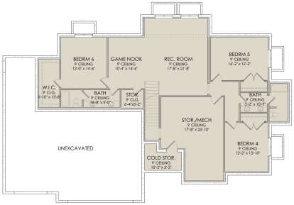 In Ground Basement for House Plan #6422-00016