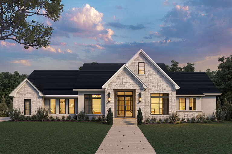 Modern House Plan #041-00315 Elevation Photo