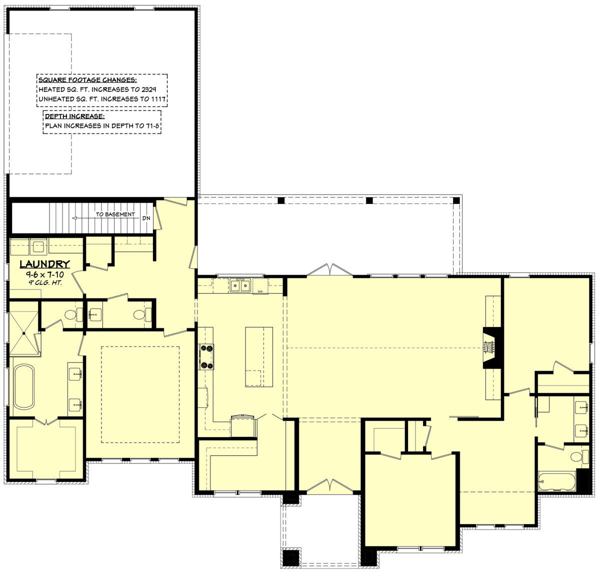 Main Floor w/ Basement Stair Location for House Plan #041-00315