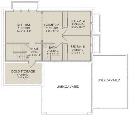 In Ground Basement for House Plan #6422-00017