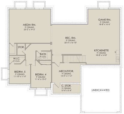 In Ground Basement for House Plan #6422-00018