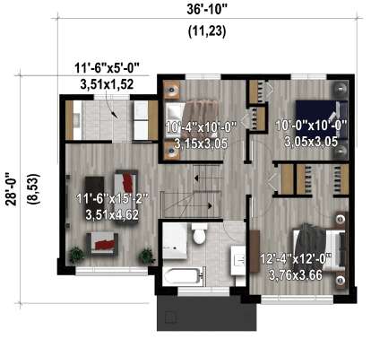 Second Floor for House Plan #6146-00522