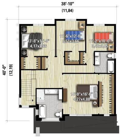 Second Floor for House Plan #6146-00523