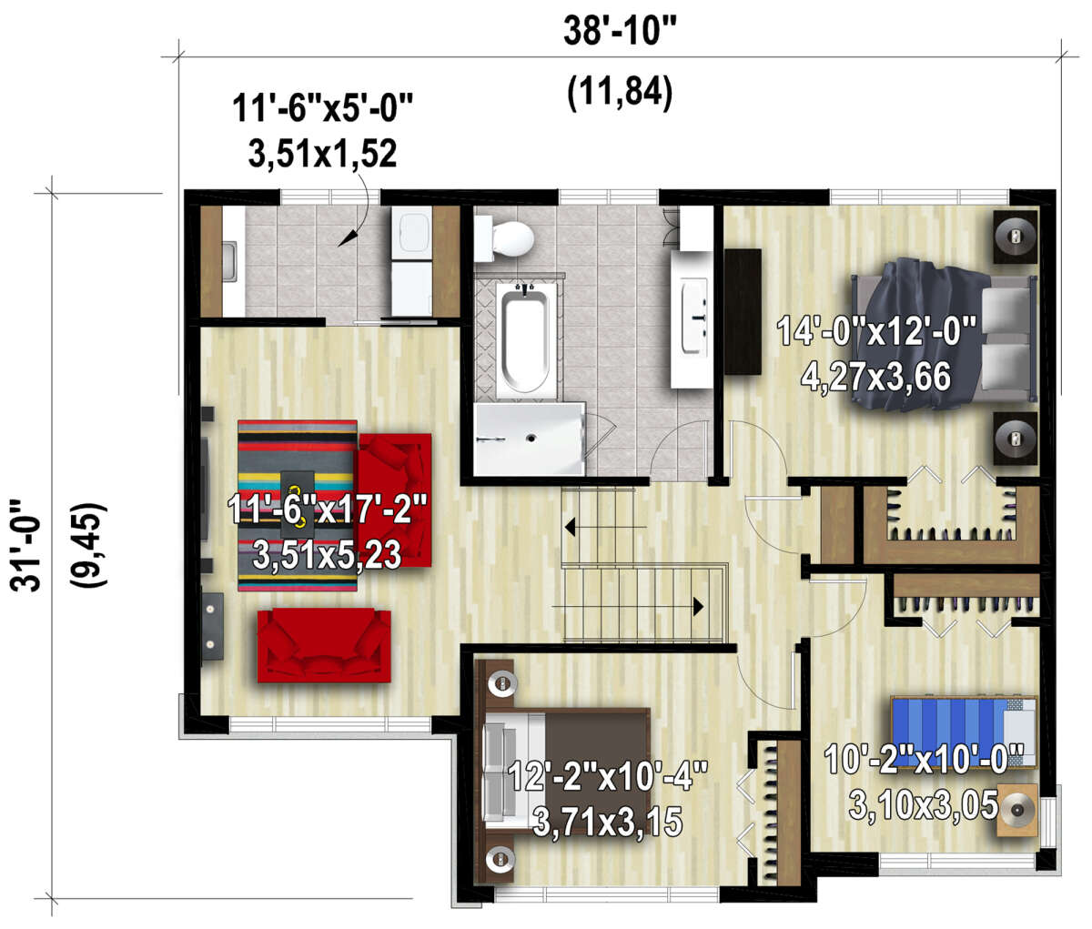 Floorplan 2 for House Plan #6146-00526
