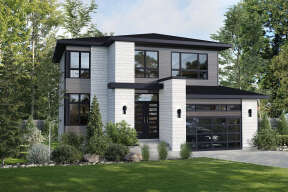 Modern House Plan #6146-00530 Elevation Photo