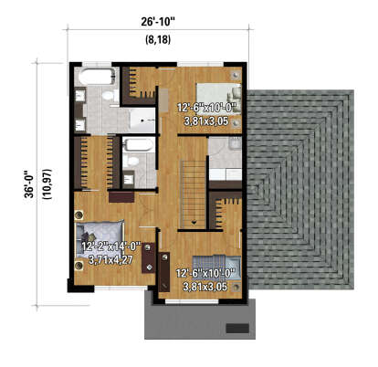 Second Floor for House Plan #6146-00531