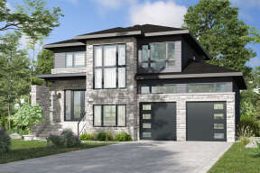 Modern House Plan #6146-00532 Elevation Photo