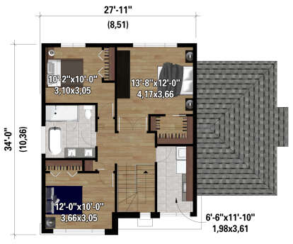 Second Floor for House Plan #6146-00535