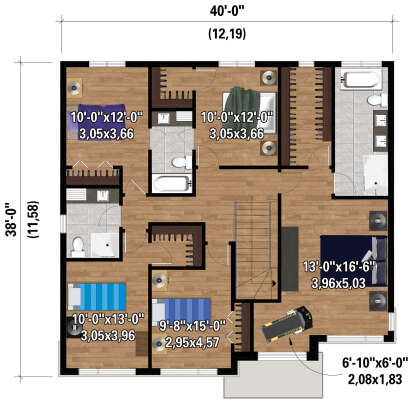 Second Floor for House Plan #6146-00536