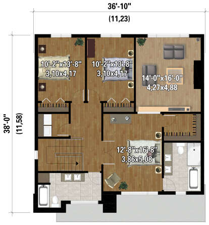 Second Floor for House Plan #6146-00538