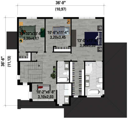 Second Floor for House Plan #6146-00539