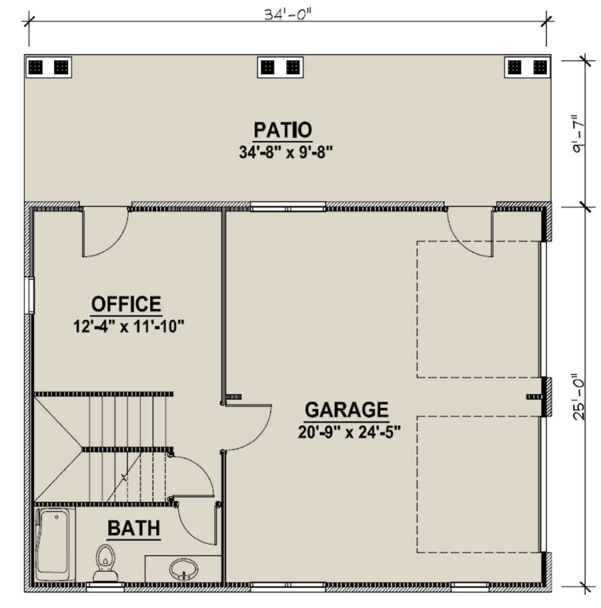Garage Floor for House Plan #5032-00193