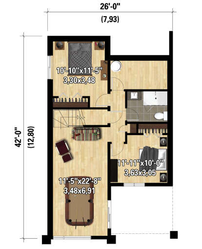 Basement for House Plan #6146-00543