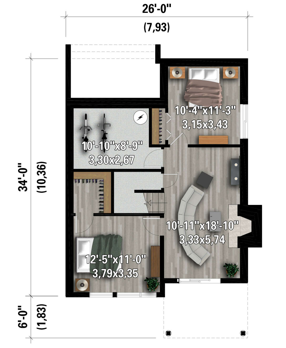 Basement for House Plan #6146-00545