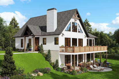 Lake Front House Plan #699-00348 Elevation Photo