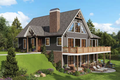 Lake Front House Plan #699-00348 Elevation Photo