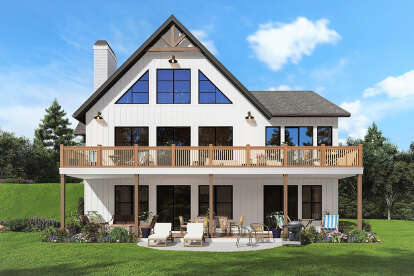 Lake Front House Plan #699-00348 Elevation Photo