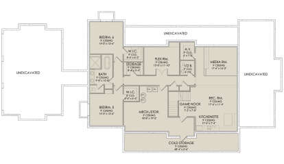 In Ground Basement for House Plan #6422-00019