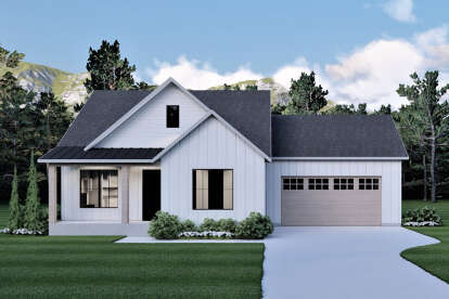 Modern Farmhouse House Plan #6422-00020 Elevation Photo