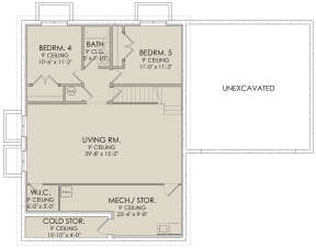 In Ground Basement for House Plan #6422-00020
