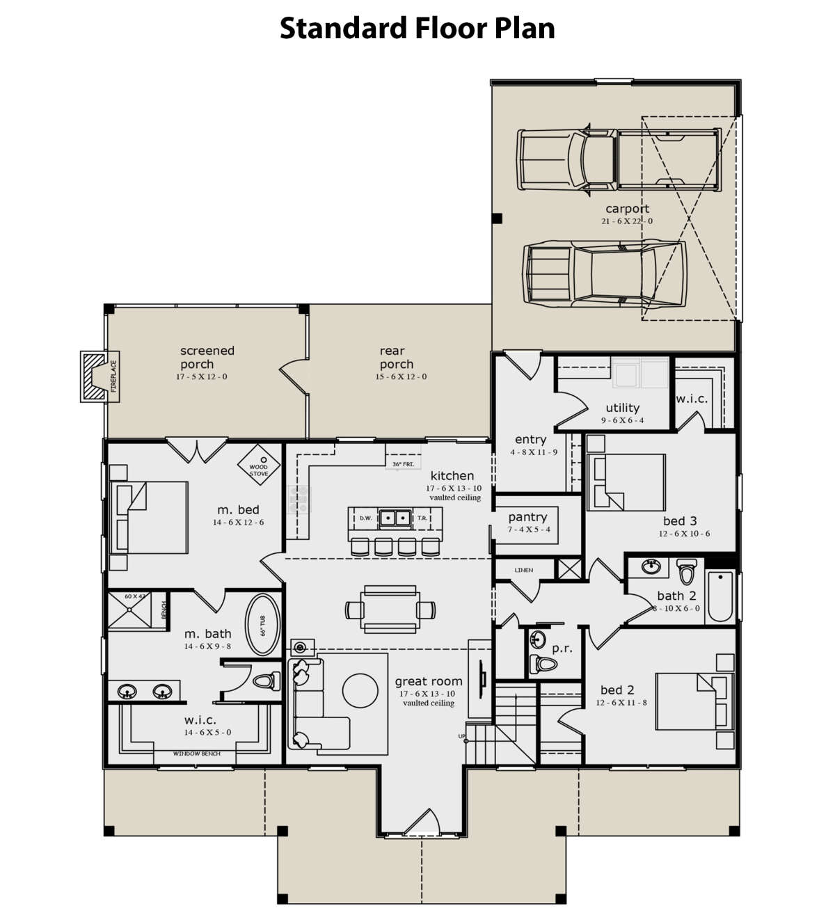 Main Floor - Standard Layout for House Plan #7174-00005