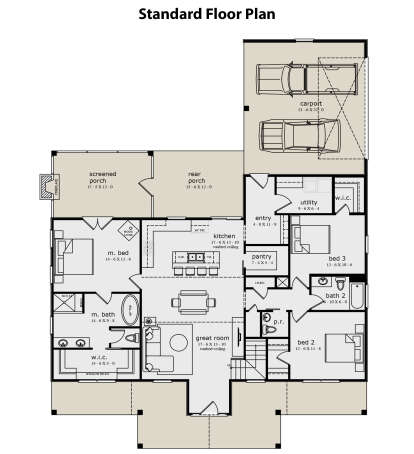 Main Floor - Standard Layout for House Plan #7174-00005