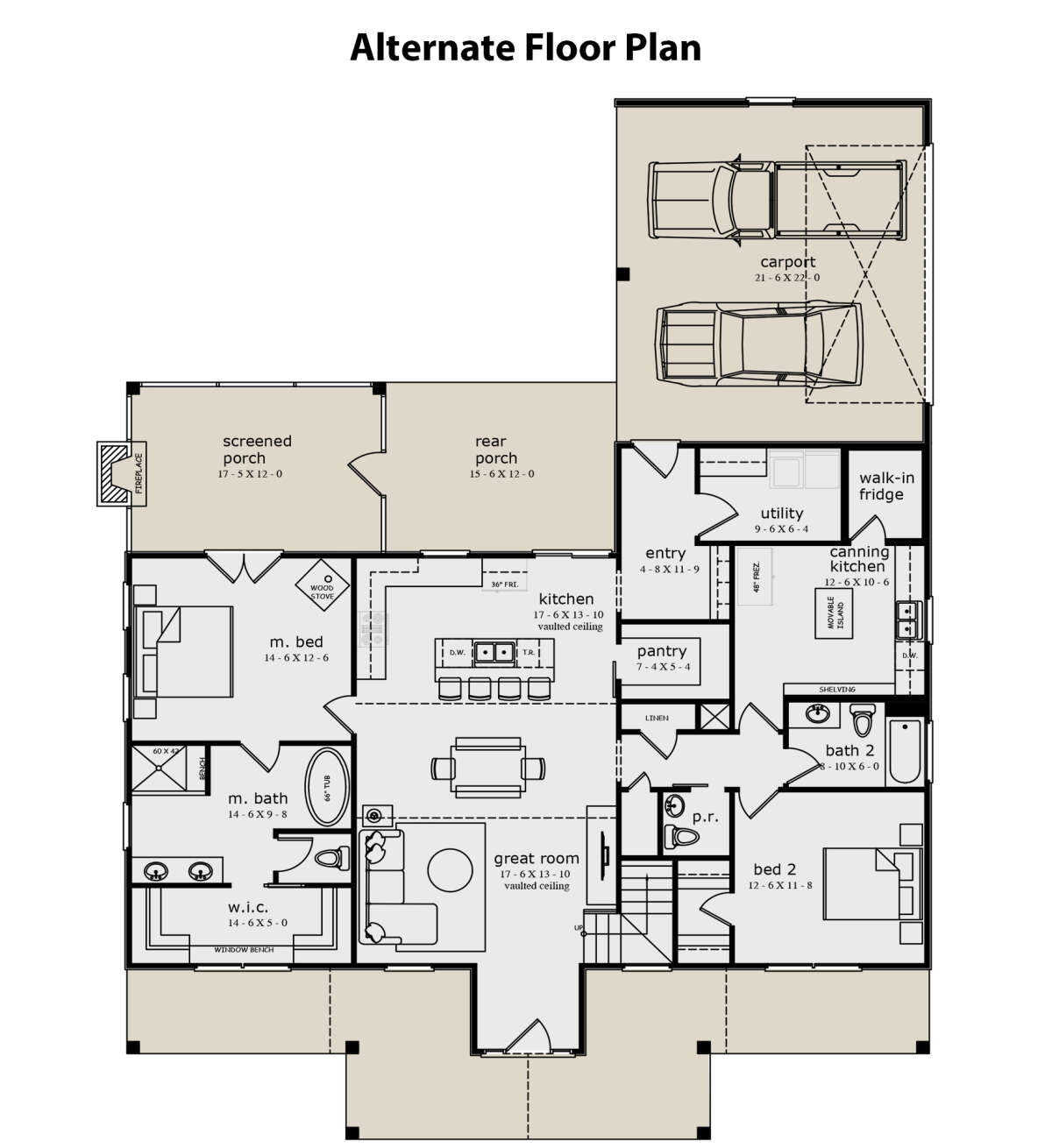 Main Floor - Alternate Layout for House Plan #7174-00005