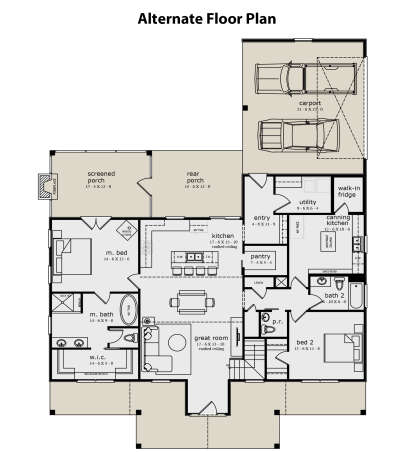 Main Floor - Alternate Layout for House Plan #7174-00005