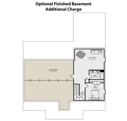 Optional Finished Basement for House Plan #7174-00005
