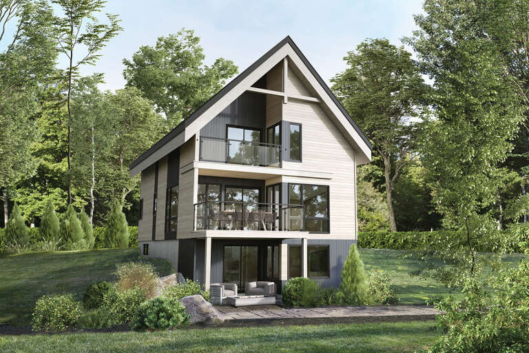 A Frame House Plan #6146-00548 Elevation Photo