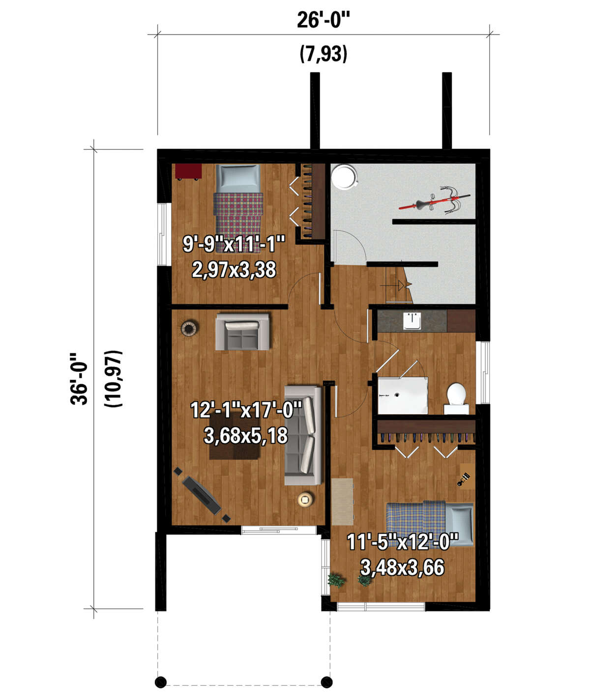 Basement for House Plan #6146-00548