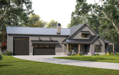 Barn House Plan #009-00318 Elevation Photo