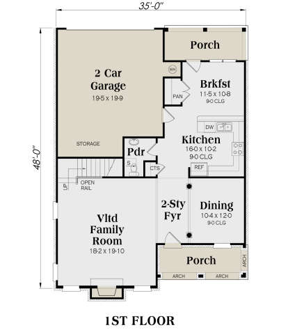 Main Floor for House Plan #009-00123